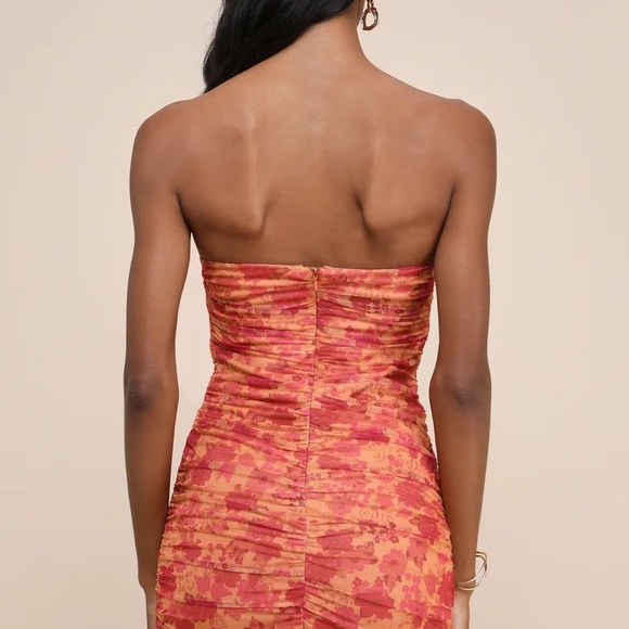 Lulus Orange Floral Mini Dress - Picture 3 of 8